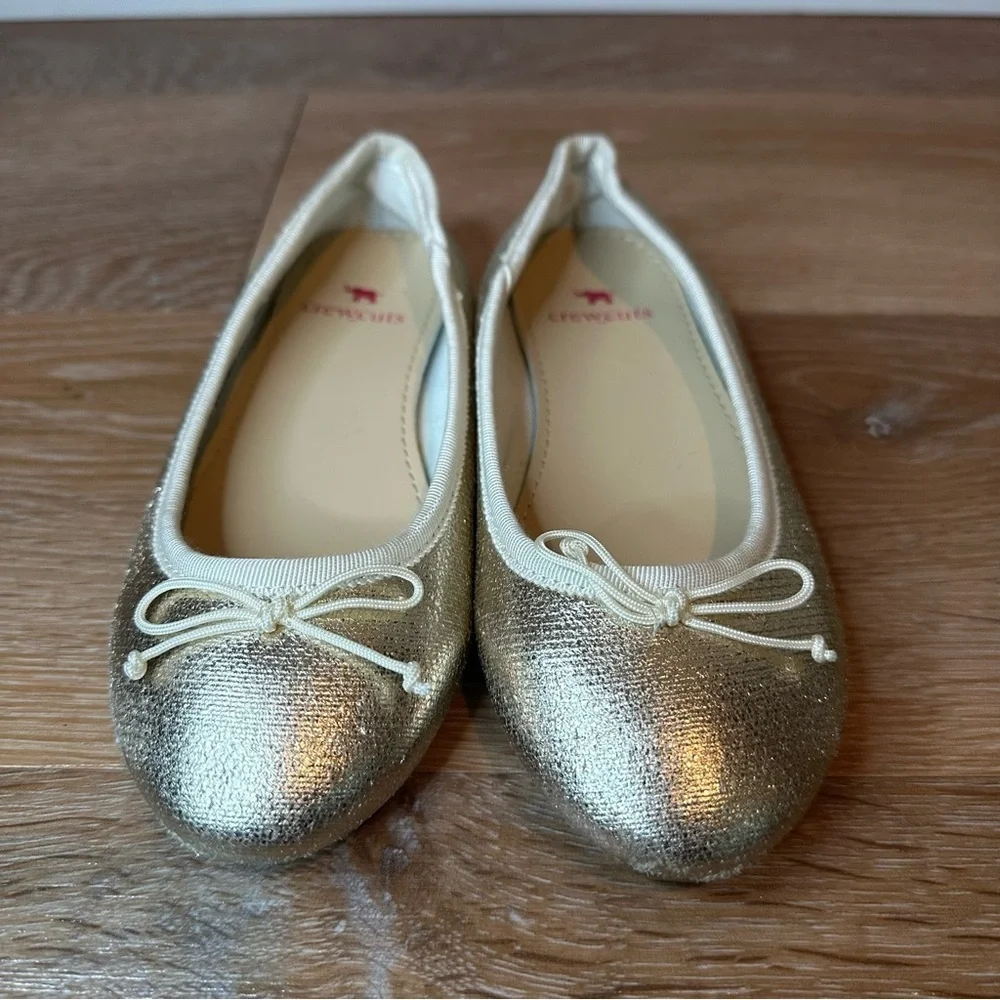 Crewcuts Toddler Girls Size 12 Metallic Gold Ballet Flats